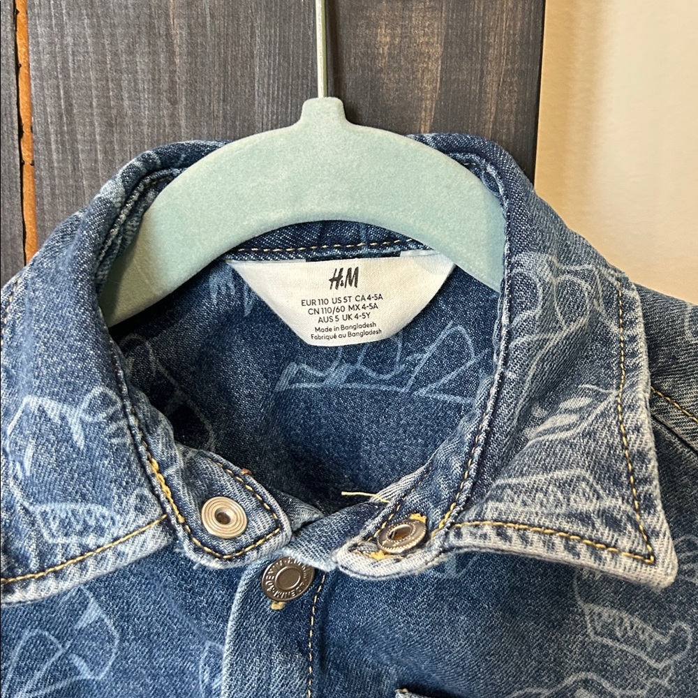 SET! // Boys Dino Pattern Denim Over-shirt + Jeans - Picture 3 of 10